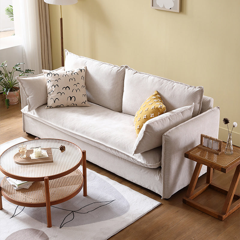 Loose Back Linen Square Arm Sofa with Slipcovered for Apartment and Living Room 70.9"L x 31.5"W x 29.5"H Clearhalo 'furn' 'furn_sofas' 'Furniture' 'furniture_sofas' 'kitchen' 'kitchen_sofas' 'Living Room Furniture' 'Sofa' 'sofas' 4591848