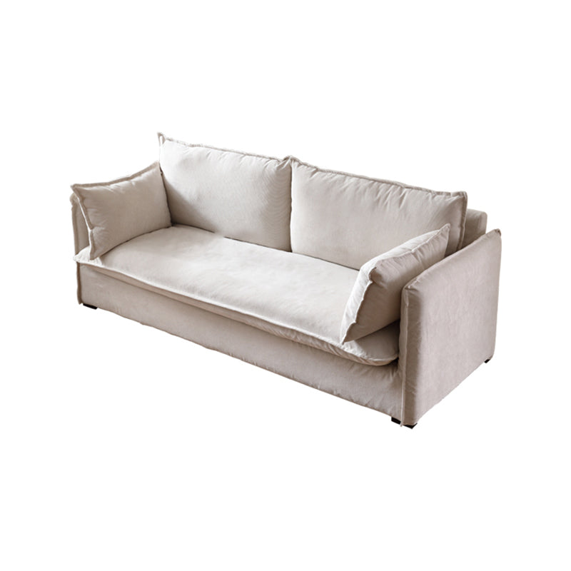 Loose Back Linen Square Arm Sofa with Slipcovered for Apartment and Living Room 55.1"L x 31.5"W x 29.5"H Sponge Clearhalo 'furn' 'furn_sofas' 'Furniture' 'furniture_sofas' 'kitchen' 'kitchen_sofas' 'Living Room Furniture' 'Sofa' 'sofas' 4591850