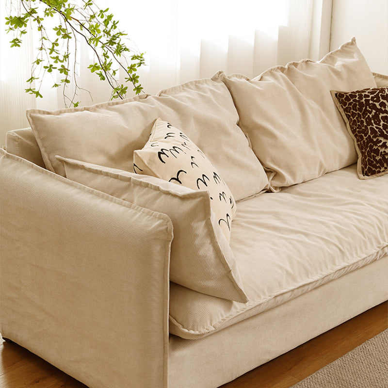 Loose Back Linen Square Arm Sofa with Slipcovered for Apartment and Living Room Clearhalo 'furn' 'furn_sofas' 'Furniture' 'furniture_sofas' 'kitchen' 'kitchen_sofas' 'Living Room Furniture' 'Sofa' 'sofas' 4591852