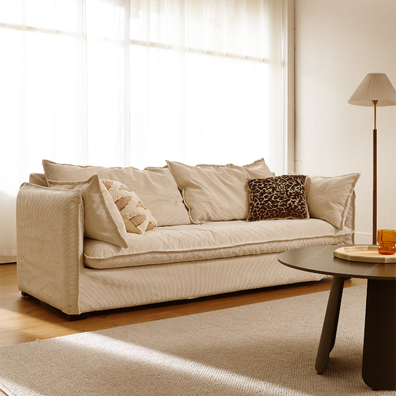 Loose Back Linen Square Arm Sofa with Slipcovered for Apartment and Living Room 83"L x 31.5"W x 30"H Clearhalo 'furn' 'furn_sofas' 'Furniture' 'furniture_sofas' 'kitchen' 'kitchen_sofas' 'Living Room Furniture' 'Sofa' 'sofas' 4591860
