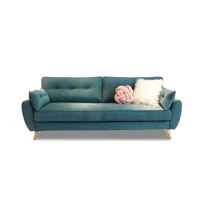 Loose Back Linen Square Arm Sofa with slipcovered Hair Pin Legs Settee Clearhalo 'furn' 'furn_sofas' 'Furniture' 'furniture_sofas' 'kitchen' 'kitchen_sofas' 'Living Room Furniture' 'Sofa' 'sofas' 4591907