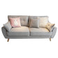 Loose Back Linen Square Arm Sofa with slipcovered Hair Pin Legs Settee 88.5"L x 35.5"W x 35.5"H Grey Clearhalo 'furn' 'furn_sofas' 'Furniture' 'furniture_sofas' 'kitchen' 'kitchen_sofas' 'Living Room Furniture' 'Sofa' 'sofas' 4591908