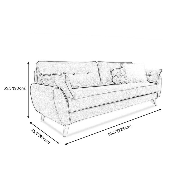 Loose Back Linen Square Arm Sofa with slipcovered Hair Pin Legs Settee Clearhalo 'furn' 'furn_sofas' 'Furniture' 'furniture_sofas' 'kitchen' 'kitchen_sofas' 'Living Room Furniture' 'Sofa' 'sofas' 4591917