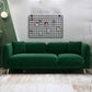 Tight Back Square Arm Ultra-Modern Sofa with Hair Pin Legs for Apartment 55.1"L x 29.5"W x 29.5"H Green Velvet Clearhalo 'furn' 'furn_sofas' 'Furniture' 'furniture_sofas' 'kitchen' 'kitchen_sofas' 'Living Room Furniture' 'Sofa' 'sofas' 4591925