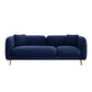 Tight Back Square Arm Ultra-Modern Sofa with Hair Pin Legs for Apartment 70.9"L x 29.5"W x 29.5"H Dark Blue Velvet Clearhalo 'furn' 'furn_sofas' 'Furniture' 'furniture_sofas' 'kitchen' 'kitchen_sofas' 'Living Room Furniture' 'Sofa' 'sofas' 4591927