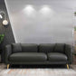 Tight Back Square Arm Ultra-Modern Sofa with Hair Pin Legs for Apartment Dark Gray Faux Leather Clearhalo 'furn' 'furn_sofas' 'Furniture' 'furniture_sofas' 'kitchen' 'kitchen_sofas' 'Living Room Furniture' 'Sofa' 'sofas' 4591930