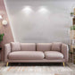 Tight Back Square Arm Ultra-Modern Sofa with Hair Pin Legs for Apartment Pink Faux Leather Clearhalo 'furn' 'furn_sofas' 'Furniture' 'furniture_sofas' 'kitchen' 'kitchen_sofas' 'Living Room Furniture' 'Sofa' 'sofas' 4591932