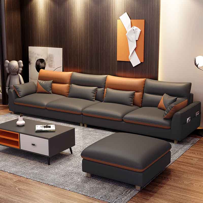 Contemporary Square Arm Sofa with Loose Back for Living Room, Apartment Clearhalo 'furn' 'furn_sofas' 'Furniture' 'furniture_sofas' 'kitchen' 'kitchen_sofas' 'Living Room Furniture' 'Sofa' 'sofas' 4591940