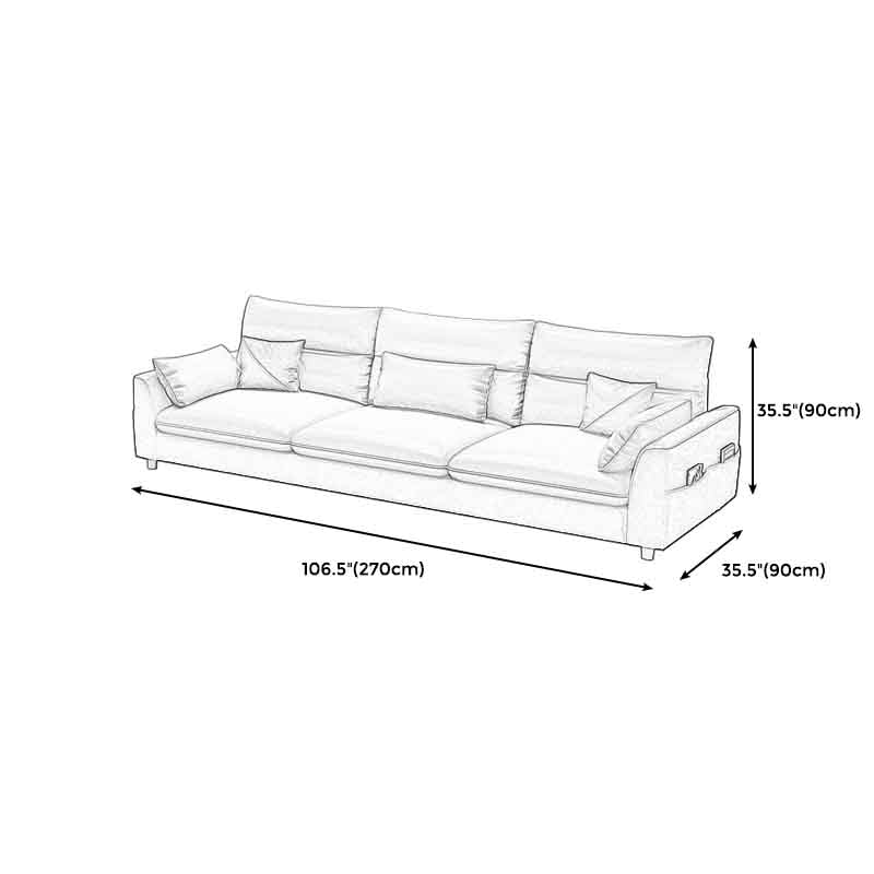 Contemporary Square Arm Sofa with Loose Back for Living Room, Apartment Clearhalo 'furn' 'furn_sofas' 'Furniture' 'furniture_sofas' 'kitchen' 'kitchen_sofas' 'Living Room Furniture' 'Sofa' 'sofas' 4591945