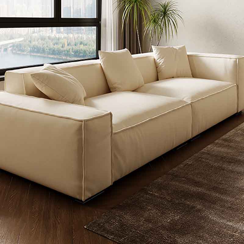 Tight Back Faux Leather Square Arm Sofa with Stain Resistant and Wear Resistance Clearhalo 'furn' 'furn_sofas' 'Furniture' 'furniture_sofas' 'kitchen' 'kitchen_sofas' 'Living Room Furniture' 'Sofa' 'sofas' 4591948