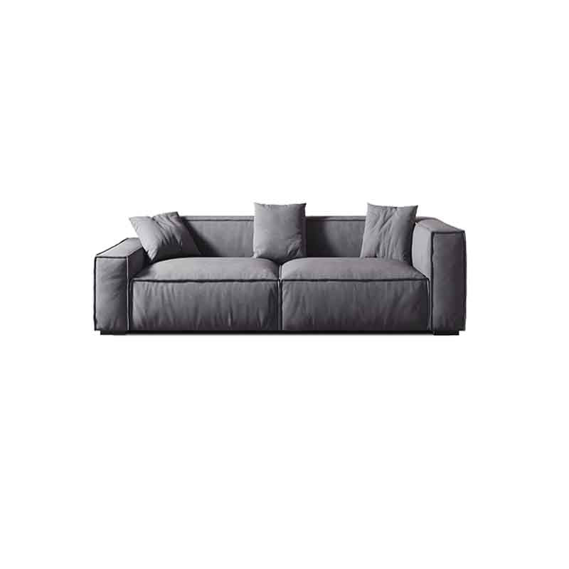 Tight Back Faux Leather Square Arm Sofa with Stain Resistant and Wear Resistance 71"L x 39"W x 28"H Grey Clearhalo 'furn' 'furn_sofas' 'Furniture' 'furniture_sofas' 'kitchen' 'kitchen_sofas' 'Living Room Furniture' 'Sofa' 'sofas' 4591949