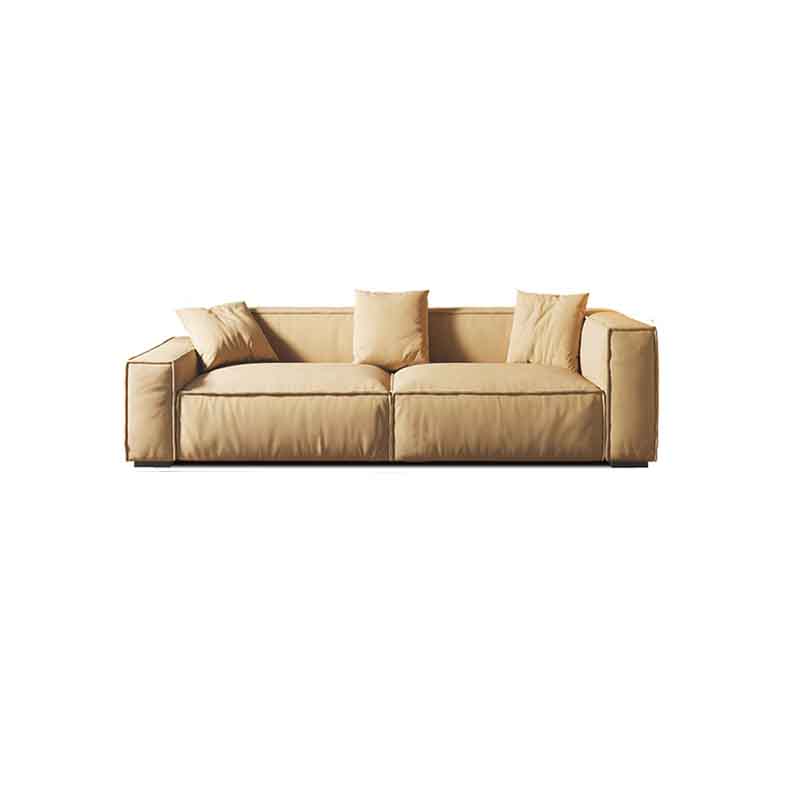 Tight Back Faux Leather Square Arm Sofa with Stain Resistant and Wear Resistance 71"L x 39"W x 28"H Brown Clearhalo 'furn' 'furn_sofas' 'Furniture' 'furniture_sofas' 'kitchen' 'kitchen_sofas' 'Living Room Furniture' 'Sofa' 'sofas' 4591953