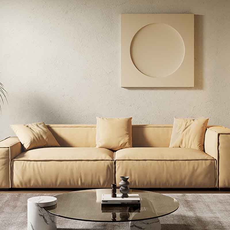 Tight Back Faux Leather Square Arm Sofa with Stain Resistant and Wear Resistance Clearhalo 'furn' 'furn_sofas' 'Furniture' 'furniture_sofas' 'kitchen' 'kitchen_sofas' 'Living Room Furniture' 'Sofa' 'sofas' 4591954