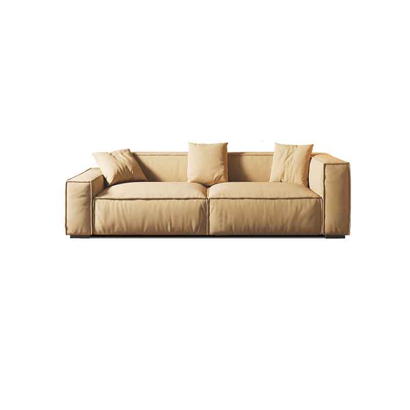 Tight Back Faux Leather Square Arm Sofa with Stain Resistant and Wear Resistance 83"L x 39"W x 27.5"H Brown Clearhalo 'furn' 'furn_sofas' 'Furniture' 'furniture_sofas' 'kitchen' 'kitchen_sofas' 'Living Room Furniture' 'Sofa' 'sofas' 4591958
