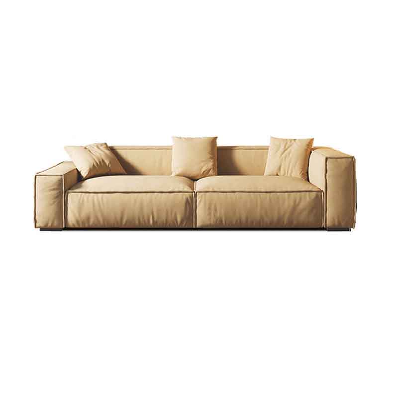 Tight Back Faux Leather Square Arm Sofa with Stain Resistant and Wear Resistance 102"L x 39"W x 27.5"H Brown Clearhalo 'furn' 'furn_sofas' 'Furniture' 'furniture_sofas' 'kitchen' 'kitchen_sofas' 'Living Room Furniture' 'Sofa' 'sofas' 4591969