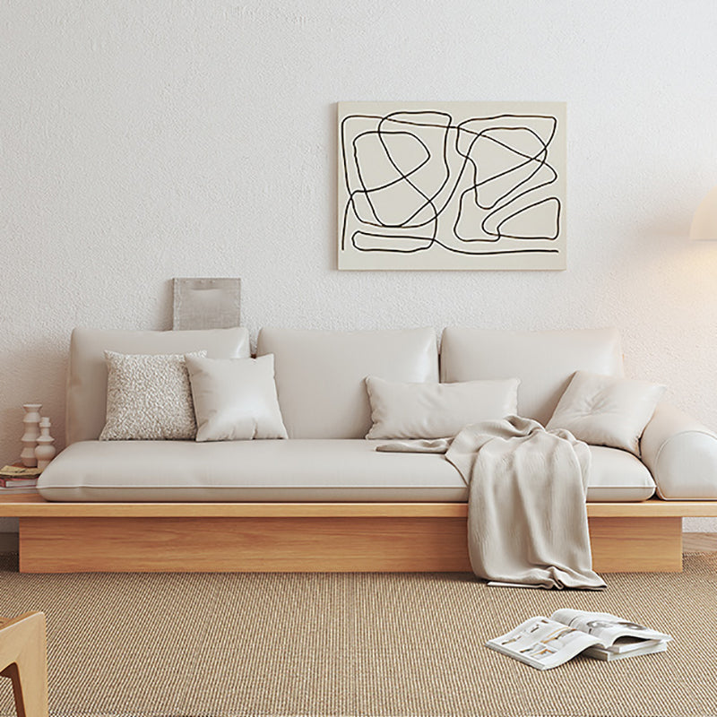 Cotton Blend Rolled Arm Sofa Loose Back 35"W Modern Sofa with Storage Clearhalo 'furn' 'furn_sofas' 'Furniture' 'furniture_sofas' 'kitchen' 'kitchen_sofas' 'Living Room Furniture' 'Sofa' 'sofas' 4591985