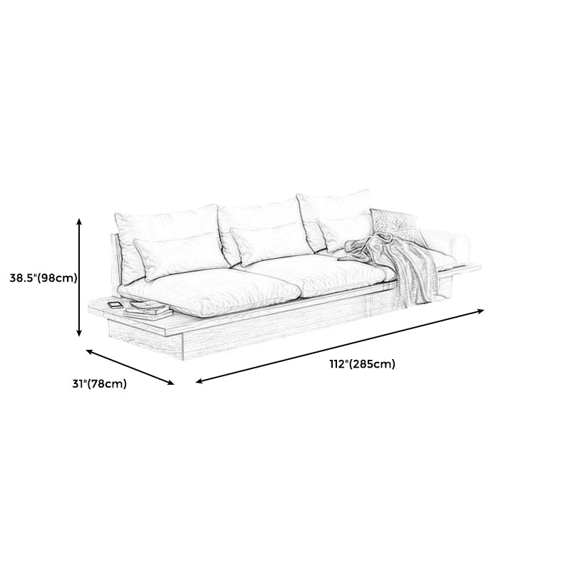 Cotton Blend Rolled Arm Sofa Loose Back 35"W Modern Sofa with Storage Clearhalo 'furn' 'furn_sofas' 'Furniture' 'furniture_sofas' 'kitchen' 'kitchen_sofas' 'Living Room Furniture' 'Sofa' 'sofas' 4591993