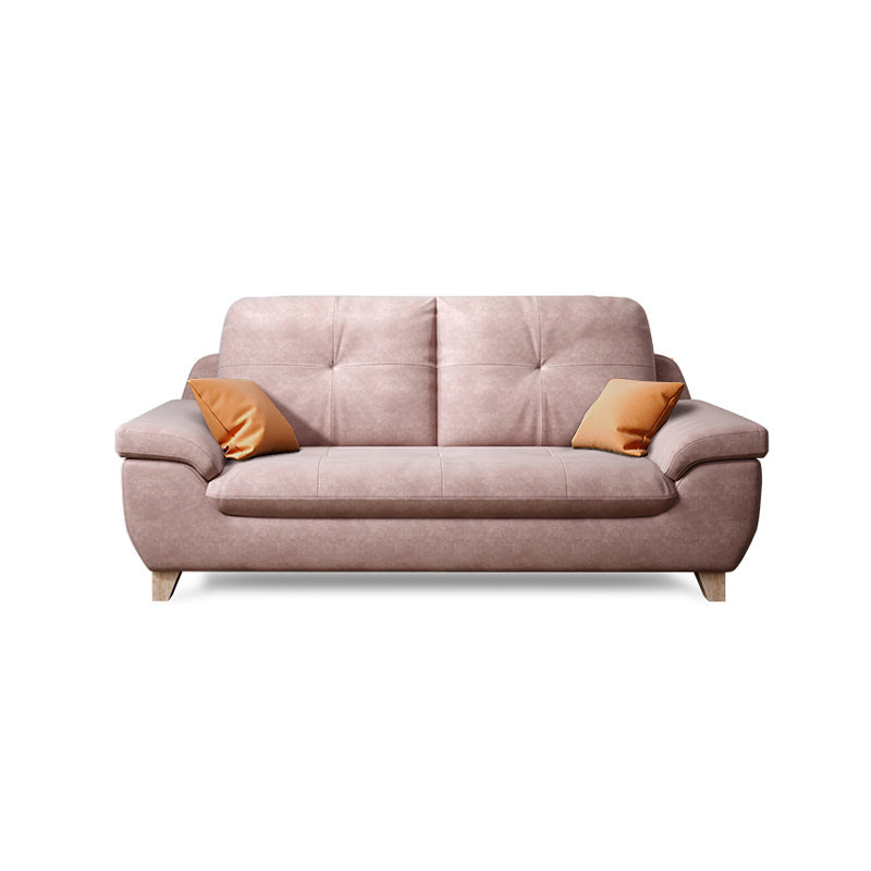 Faux Leather Pillow Top Arm Modern Sofa with Stain Resistant and Water Proof Pink Clearhalo 'furn' 'furn_sofas' 'Furniture' 'furniture_sofas' 'kitchen' 'kitchen_sofas' 'Living Room Furniture' 'Sofa' 'sofas' 4592004