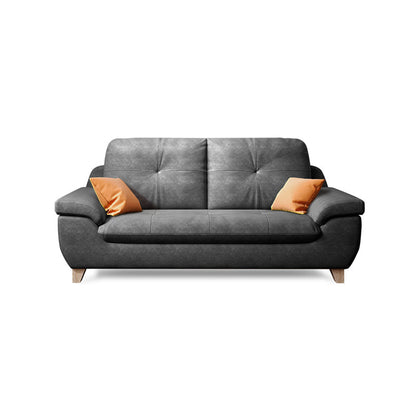 Faux Leather Pillow Top Arm Modern Sofa with Stain Resistant and Water Proof Grey Clearhalo 'furn' 'furn_sofas' 'Furniture' 'furniture_sofas' 'kitchen' 'kitchen_sofas' 'Living Room Furniture' 'Sofa' 'sofas' 4592005