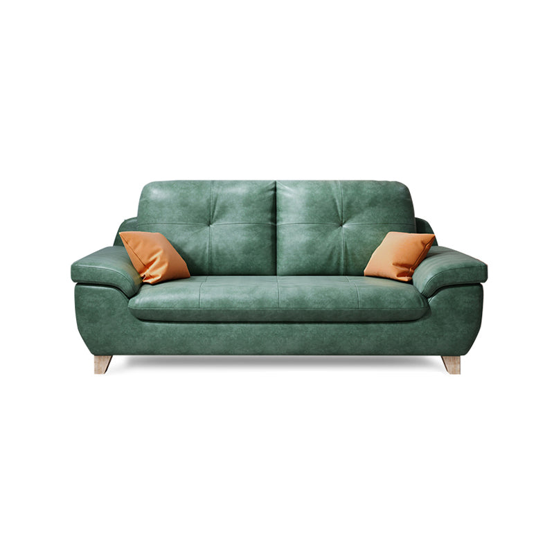 Faux Leather Pillow Top Arm Modern Sofa with Stain Resistant and Water Proof Green Clearhalo 'furn' 'furn_sofas' 'Furniture' 'furniture_sofas' 'kitchen' 'kitchen_sofas' 'Living Room Furniture' 'Sofa' 'sofas' 4592006