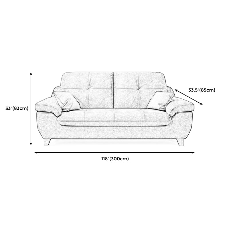 Faux Leather Pillow Top Arm Modern Sofa with Stain Resistant and Water Proof Clearhalo 'furn' 'furn_sofas' 'Furniture' 'furniture_sofas' 'kitchen' 'kitchen_sofas' 'Living Room Furniture' 'Sofa' 'sofas' 4592011