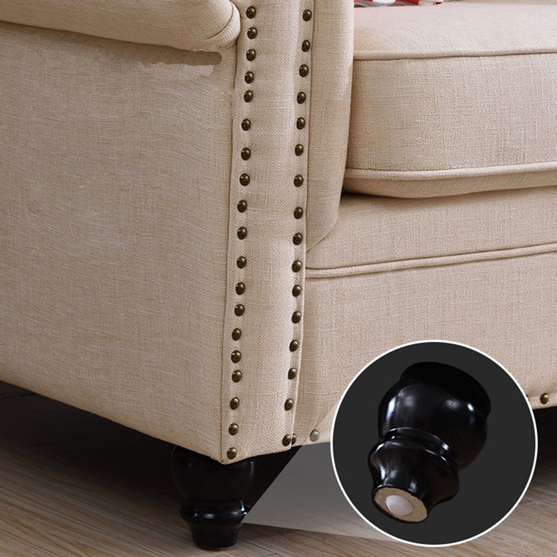 Modern Rolled Arm Standard Sofa with Loose Back Sofa for Apartment, Living Room Clearhalo 'furn' 'furn_sofas' 'Furniture' 'furniture_sofas' 'kitchen' 'kitchen_sofas' 'Living Room Furniture' 'Sofa' 'sofas' 4592018