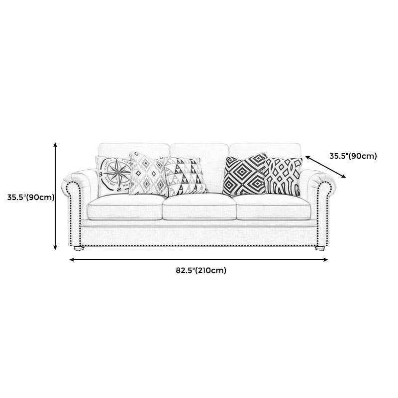 Modern Rolled Arm Standard Sofa with Loose Back Sofa for Apartment, Living Room Clearhalo 'furn' 'furn_sofas' 'Furniture' 'furniture_sofas' 'kitchen' 'kitchen_sofas' 'Living Room Furniture' 'Sofa' 'sofas' 4592021