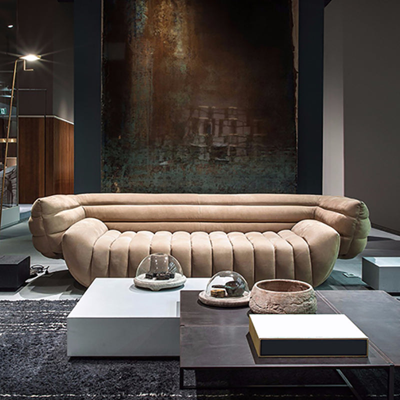 Transitional Modern Biscuit Back Sofa 23.62"High Velvet Tuxedo Arm Chesterfield Sofa Khaki Clearhalo 'furn' 'furn_sofas' 'Furniture' 'furniture_sofas' 'kitchen' 'kitchen_sofas' 'Living Room Furniture' 'Sofa' 'sofas' 4592041