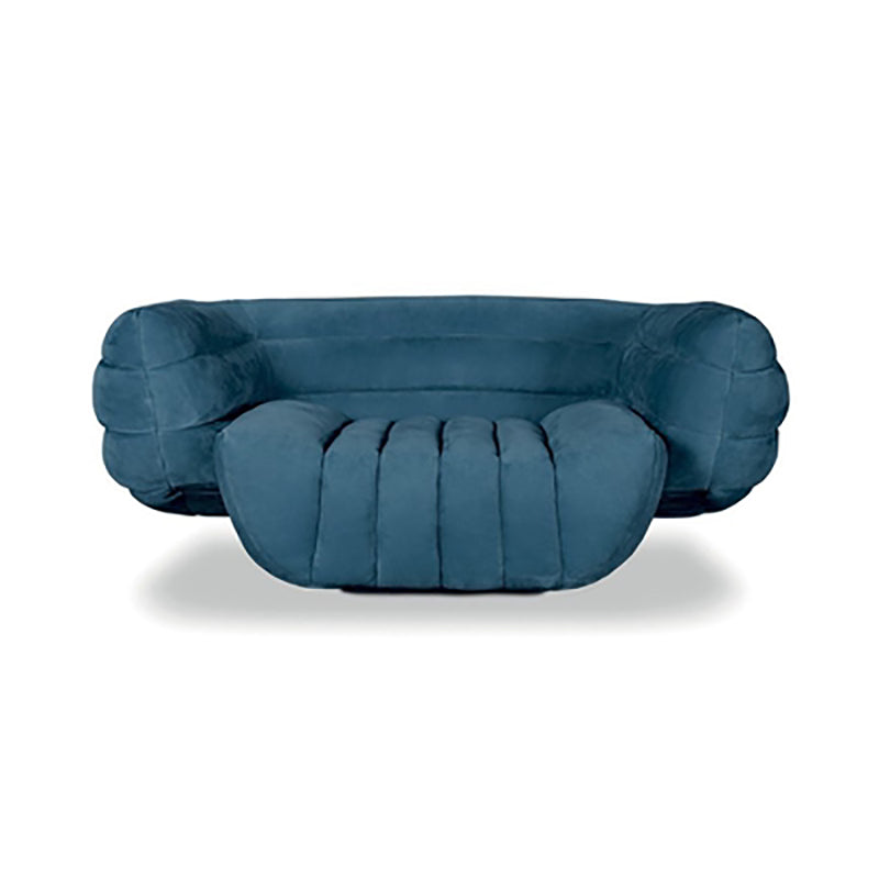 Transitional Modern Biscuit Back Sofa 23.62"High Velvet Tuxedo Arm Chesterfield Sofa 47"L x 37.5"W x 24"H Royal Blue Clearhalo 'furn' 'furn_sofas' 'Furniture' 'furniture_sofas' 'kitchen' 'kitchen_sofas' 'Living Room Furniture' 'Sofa' 'sofas' 4592045