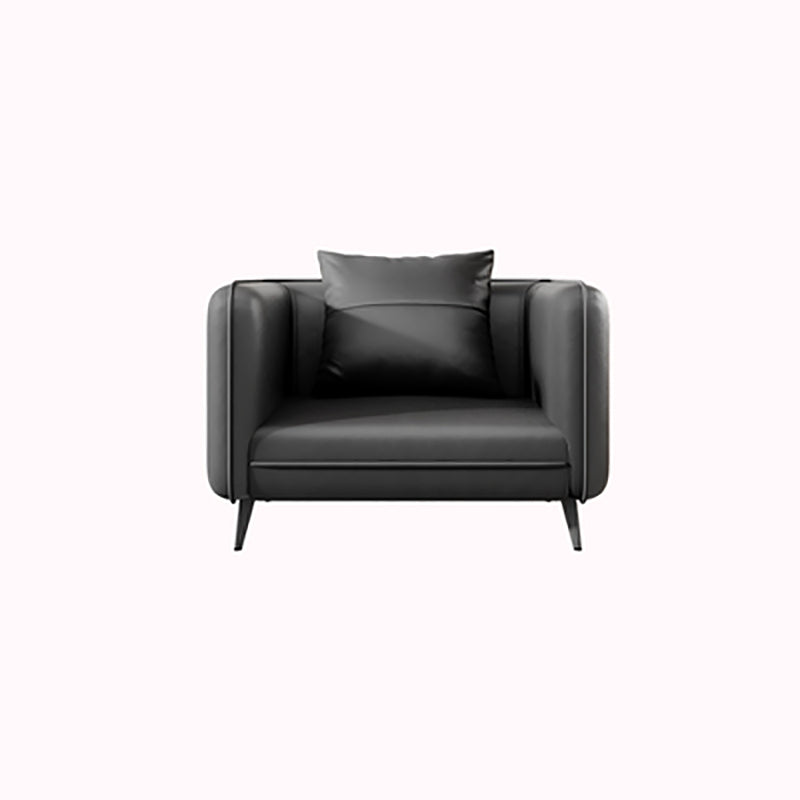 Office Modern Tuxedo Arm Sofa with Bolster Pillows for Bonus Room, Living Room 31.5"L x 29.5"W x 29.5"H Grey Clearhalo 'furn' 'furn_sofas' 'Furniture' 'furniture_sofas' 'kitchen' 'kitchen_sofas' 'Living Room Furniture' 'Sofa' 'sofas' 4592055