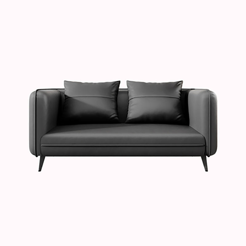 Office Modern Tuxedo Arm Sofa with Bolster Pillows for Bonus Room, Living Room 51.2"L x 29.5"W x 29.5"H Grey Clearhalo 'furn' 'furn_sofas' 'Furniture' 'furniture_sofas' 'kitchen' 'kitchen_sofas' 'Living Room Furniture' 'Sofa' 'sofas' 4592068