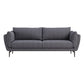 Velvet Pillow Top Arm Settee with Loose Back for Living Room and Apartment 83"L x 33"W x 33"H Grey Latex Clearhalo 'furn' 'furn_sofas' 'Furniture' 'furniture_sofas' 'kitchen' 'kitchen_sofas' 'Living Room Furniture' 'Sofa' 'sofas' 4592077