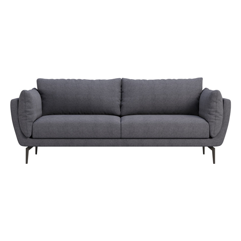 Velvet Pillow Top Arm Settee with Loose Back for Living Room and Apartment 83"L x 33"W x 33"H Grey Latex Clearhalo 'furn' 'furn_sofas' 'Furniture' 'furniture_sofas' 'kitchen' 'kitchen_sofas' 'Living Room Furniture' 'Sofa' 'sofas' 4592077