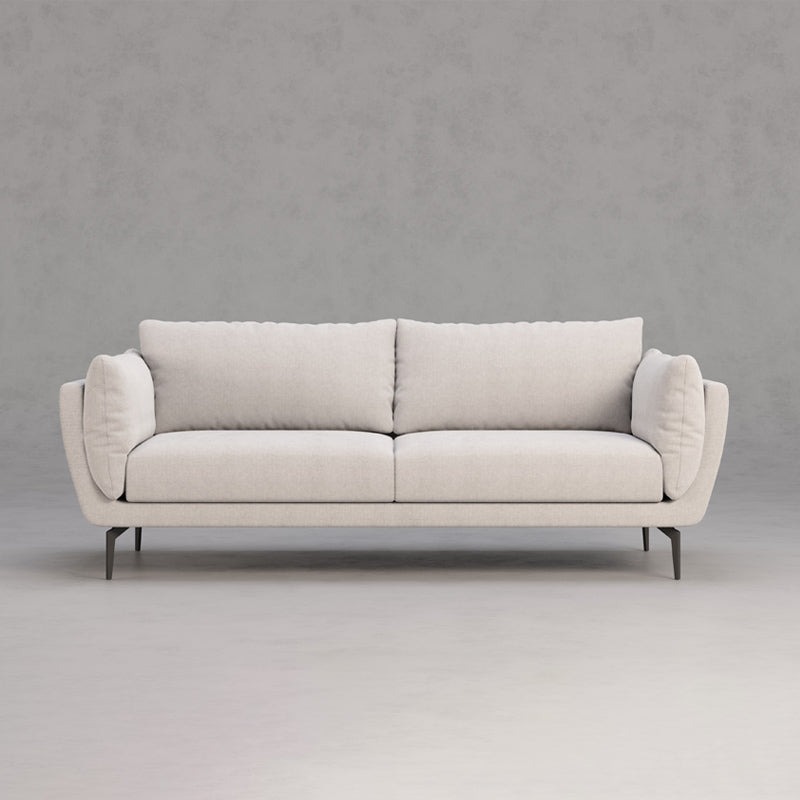 Velvet Pillow Top Arm Settee with Loose Back for Living Room and Apartment White Clearhalo 'furn' 'furn_sofas' 'Furniture' 'furniture_sofas' 'kitchen' 'kitchen_sofas' 'Living Room Furniture' 'Sofa' 'sofas' 4592078
