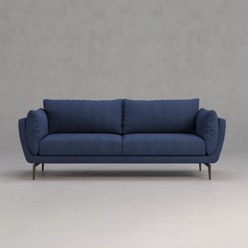 Velvet Pillow Top Arm Settee with Loose Back for Living Room and Apartment Blue Clearhalo 'furn' 'furn_sofas' 'Furniture' 'furniture_sofas' 'kitchen' 'kitchen_sofas' 'Living Room Furniture' 'Sofa' 'sofas' 4592080
