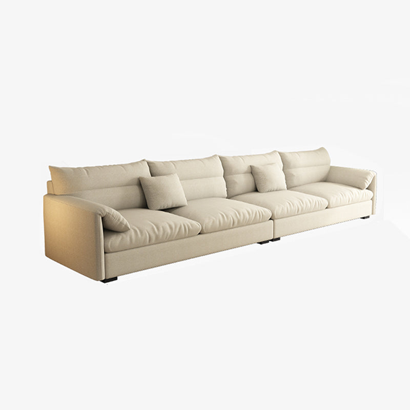 Beach Biscuit Back Standard Sofa 27.6"High Pillow Top Arm Sofa, Beige 104"L x 35.5"W x 27.5"H Clearhalo 'furn' 'furn_sofas' 'Furniture' 'furniture_sofas' 'kitchen' 'kitchen_sofas' 'Living Room Furniture' 'Sofa' 'sofas' 4592106