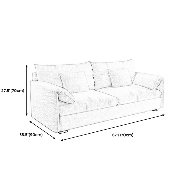 Beach Biscuit Back Standard Sofa 27.6"High Pillow Top Arm Sofa, Beige Clearhalo 'furn' 'furn_sofas' 'Furniture' 'furniture_sofas' 'kitchen' 'kitchen_sofas' 'Living Room Furniture' 'Sofa' 'sofas' 4592110