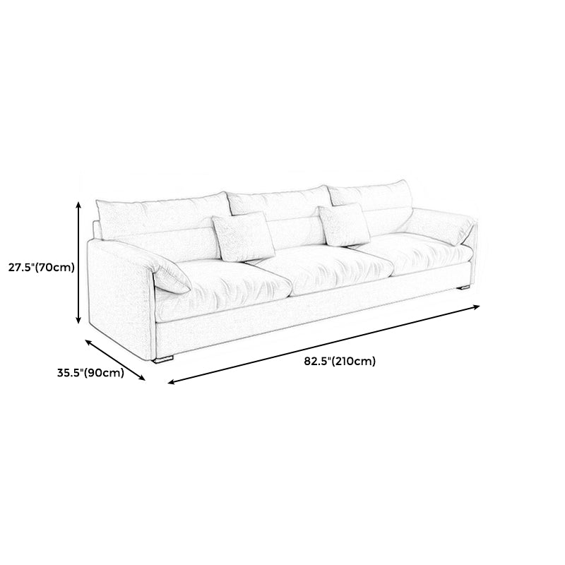 Beach Biscuit Back Standard Sofa 27.6"High Pillow Top Arm Sofa, Beige Clearhalo 'furn' 'furn_sofas' 'Furniture' 'furniture_sofas' 'kitchen' 'kitchen_sofas' 'Living Room Furniture' 'Sofa' 'sofas' 4592111