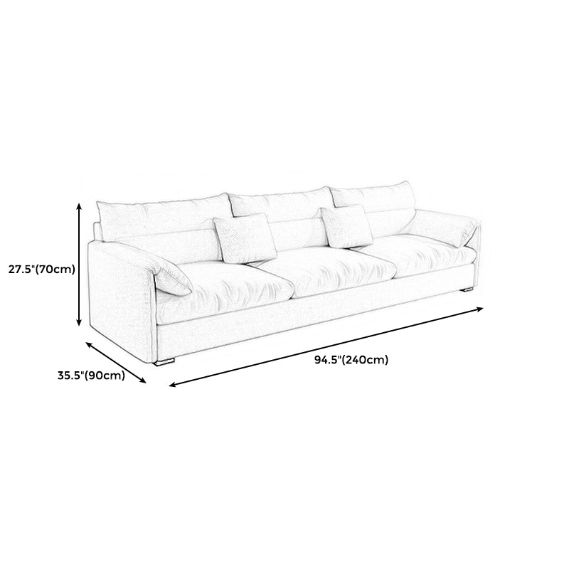 Beach Biscuit Back Standard Sofa 27.6"High Pillow Top Arm Sofa, Beige Clearhalo 'furn' 'furn_sofas' 'Furniture' 'furniture_sofas' 'kitchen' 'kitchen_sofas' 'Living Room Furniture' 'Sofa' 'sofas' 4592112