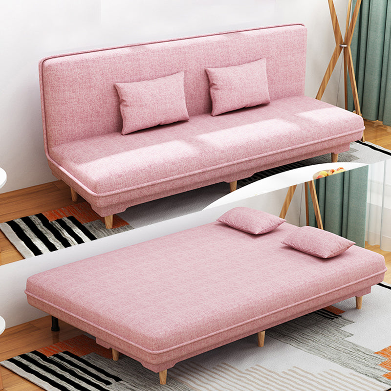 Contemporary Tight Back Convertible Sleeper Sofa for Bonus Room Pink Clearhalo 'furn' 'furn_sofas' 'Furniture' 'furniture_sofas' 'kitchen' 'kitchen_sofas' 'Living Room Furniture' 'Sofa' 'sofas' 4592132