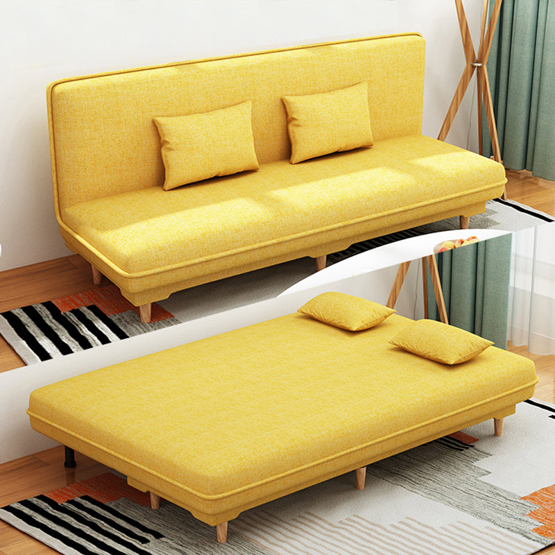 Contemporary Tight Back Convertible Sleeper Sofa for Bonus Room Lemon Yellow Clearhalo 'furn' 'furn_sofas' 'Furniture' 'furniture_sofas' 'kitchen' 'kitchen_sofas' 'Living Room Furniture' 'Sofa' 'sofas' 4592133