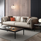 Transitional Modern Cushions Sofa 27.6"High Pillow Top Arm Sofa, Beige 102"L x 37"W x 27.5"H Genuine Leather Clearhalo 'furn' 'furn_sofas' 'Furniture' 'furniture_sofas' 'kitchen' 'kitchen_sofas' 'Living Room Furniture' 'Sofa' 'sofas' 4592150