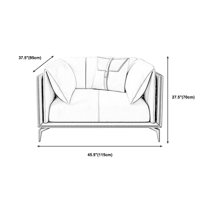 Transitional Modern Cushions Sofa 27.6"High Pillow Top Arm Sofa, Beige Clearhalo 'furn' 'furn_sofas' 'Furniture' 'furniture_sofas' 'kitchen' 'kitchen_sofas' 'Living Room Furniture' 'Sofa' 'sofas' 4592157