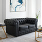 28 " High Modern Faux Leather Rolled Arm Chesterfield Sofa Mid Century Modern Sofa 87"L x 35.5"W x 27.5"H Gloss Black Clearhalo 'furn' 'furn_sofas' 'Furniture' 'furniture_sofas' 'kitchen' 'kitchen_sofas' 'Living Room Furniture' 'Sofa' 'sofas' 4592166