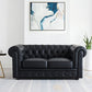 28 " High Modern Faux Leather Rolled Arm Chesterfield Sofa Mid Century Modern Sofa 75"L x 35.5"W x 27.5"H Gloss Black Clearhalo 'furn' 'furn_sofas' 'Furniture' 'furniture_sofas' 'kitchen' 'kitchen_sofas' 'Living Room Furniture' 'Sofa' 'sofas' 4592177