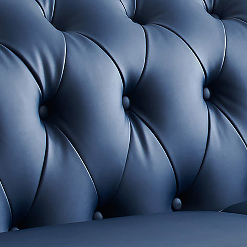 28 " High Modern Faux Leather Rolled Arm Chesterfield Sofa Mid Century Modern Sofa Clearhalo 'furn' 'furn_sofas' 'Furniture' 'furniture_sofas' 'kitchen' 'kitchen_sofas' 'Living Room Furniture' 'Sofa' 'sofas' 4592178