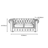 28 " High Modern Faux Leather Rolled Arm Chesterfield Sofa Mid Century Modern Sofa Clearhalo 'furn' 'furn_sofas' 'Furniture' 'furniture_sofas' 'kitchen' 'kitchen_sofas' 'Living Room Furniture' 'Sofa' 'sofas' 4592182