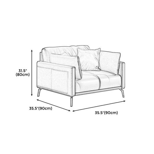 Black Industrial Sofa with Bolster Pillows 31.5"High Square Arm Sofa Clearhalo 'furn' 'furn_sofas' 'Furniture' 'furniture_sofas' 'kitchen' 'kitchen_sofas' 'Living Room Furniture' 'Sofa' 'sofas' 4592198