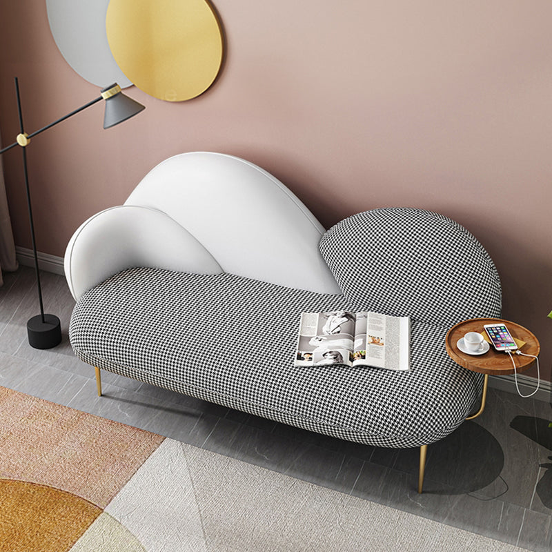 59" W x 29" D x 23" H Cotton Armless Modern with Tight Back for Living Room, Bonus Room Off-White Clearhalo 'furn' 'furn_sofas' 'Furniture' 'furniture_sofas' 'kitchen' 'kitchen_sofas' 'Living Room Furniture' 'Sofa' 'sofas' 4592203