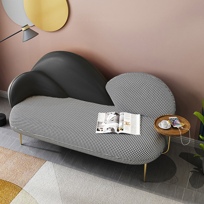 59" W x 29" D x 23" H Cotton Armless Modern with Tight Back for Living Room, Bonus Room Black Clearhalo 'furn' 'furn_sofas' 'Furniture' 'furniture_sofas' 'kitchen' 'kitchen_sofas' 'Living Room Furniture' 'Sofa' 'sofas' 4592204